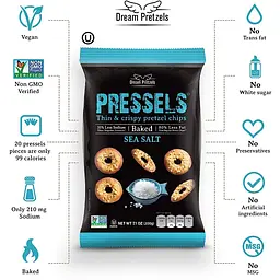 Брецелі Dream Pretzels Sea Salt тонкі 200 г (847720) - мініатюра 3