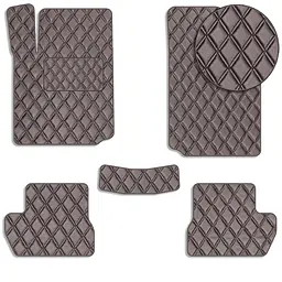 Килимки у салон для Citroen C2 2003-2010 Екошкіра с подпятником Коричневі 5 шт (Rombus)