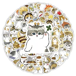 Стікерпак GeekLand The cuteness of the cat-bees 100 штук - мініатюра 5