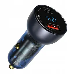 АЗУ Baseus Particular Digital Display QC+PPS Dual Quick Charger Car Charger 65W Dark Gray