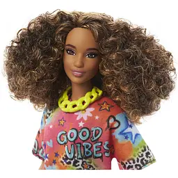 Лялька Barbie Модниця в яскравій сукні-футболці, 30 см (HPF77) - мініатюра 4