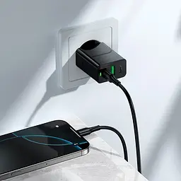 Адаптер сетевой HOCO C to C cable Leader charger set CS95A 1USB/1Type-C, PD/QC, 30W/3A - миниатюра 3