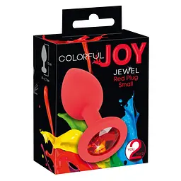Анальна пробка - Colorful Joy Jewel Red Plug Small - мініатюра 5