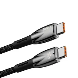 PD кабель Baseus Glimmer Series Fast Charging Data Cable Type-C to Type-C 100W 1m чорний CADH000701 - мініатюра 4