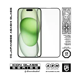 Захисне 3D скло для Apple iPhone 15 Plus, Icon 3D, загартоване, 9H, загартоване скло, повне проклеювання, протиударне, глянсове з олеофобним покриттям, на весь екран, сумісне з чохлами, проста установка, ArmorStandart (ARM74273) - мініатюра 2
