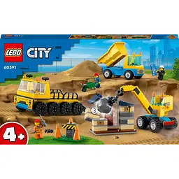 Конструктор LEGO City Будівельна вантажівка й кулястий кран-таран 235 деталей (60391)