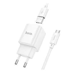 Зарядний комплект Hoco C145A Mini charger 1USBQC3.0 18W 3A USB to Micro 1 м White (35275_3345661) - мініатюра 3