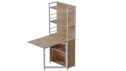Стіл книжка з етажеркою Практик 2 Ferrum-decor 1555x640x990 Білий метал ДСП Дуб Сан-Марино 16 мм (FRD-104633) - мініатюра 5