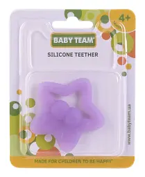 Прорізувач для зубів силіконовий Зірочка Baby Team 4008 Фіолетовий shop (2000990144652)