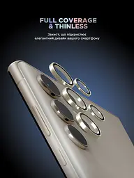 Захисне скло для камери Samsung Galaxy S24 Ultra 5G (SM-S928), Supreme BI, жовтий колір, з рамкою, глянцеве скло для захисту лінз, протиударне, прозоре, з клейовим шаром по контуру, не впливає на якість фото, ArmorStandart (ARM76604) - мініатюра 2