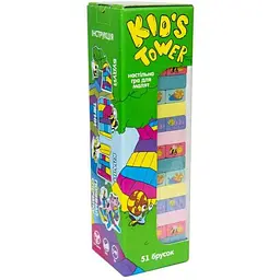 Гра настільна STRATEG "Джанга" "Kid's Tower" дерев'яна 51 брусків 30863
