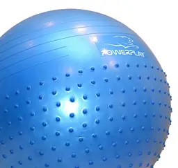 М'яч для фітнесу (фітбол) напівмасажний PowerPlay 4003 Ø65 cm Gymball Синій + помпа (PP_4003_65_Blue) - мініатюра 5