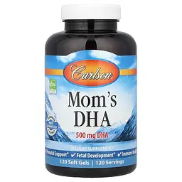 Докозагексаєнова кислота Carlson Laboratories Mother's DHA 500 mg 120 softgels (1086-2023-10-3890)