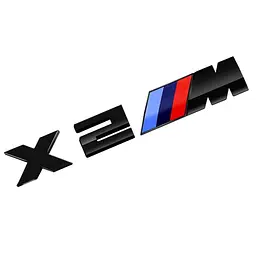 Емблема напис X2M для BMW чорна глянцева 150х27 мм пластик (на скотчі)