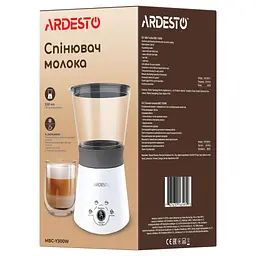 Спінювач молока Ardesto, 330 мл, 300 Вт, білий (MBC-Y300W) - мініатюра 6