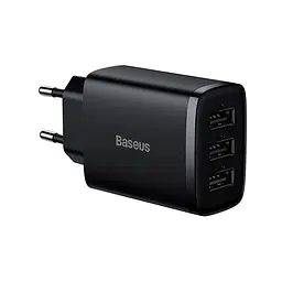 Зарядний пристрій - блок адаптер Baseus Compact Charger 3U 17 W EU 3USB (CCXJ020101) - мініатюра 2