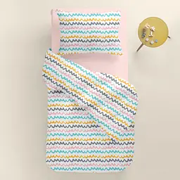 Дитяча постільна білизна в ліжечко WAVY LINES CS1, бірюзовий (WavyLinesColor_Rose_140) - мініатюра 2