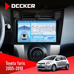 Штатна магнітола Toyota Yaris 2005-2010 Decker D9-010 6x128, DSP, 4G, 2K Decker (НФ-00004828)