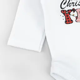 Новорічний трикотажний комплект для дівчинки Merry Cristmas зріст 86 см (12 - 18 місяців) Malena Білий з принтом - мініатюра 3