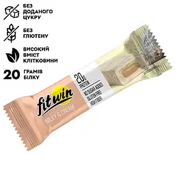 Протеїновий батончик FitWin Protein Bar 33%, 60 грам з начинкою - Молочно-вершковий