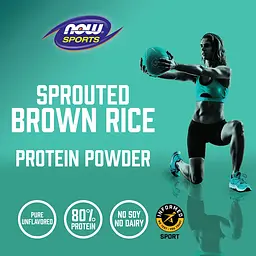 Протеїн з пророщеного коричневого рису, без смаку, 907г NOW Foods, Sports - мініатюра 3