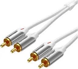 Кабель Audio 2RCA-2RCA Vention 10m PVC Shell White (BCQIL)