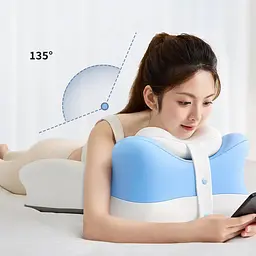 Блакитна подушка ортопедична pillow-06 / Клиноподібна подушка для сну з поліестеру / Ортопедична подушка - мініатюра 4