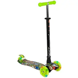 Самокат дитячий Best Scooter 59х17х26 см Салатово-чорний 000231510