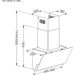 Витяжка похила Pyramida NX 60 (800) S GWH [142806] - мініатюра 6
