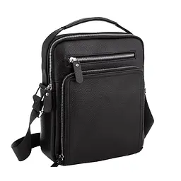 Сумка чоловіча шкіряна чорна Tiding Bag M5608-1A через плече