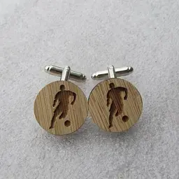 Дерев'яні запонки Футболіст Handmade acs0005963