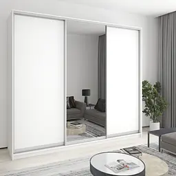 Шафа-купе тридверна MebelStar Уні AL 2ДСП/Дзеркало 270x45x240 см Аляска білий (MBS-1933)