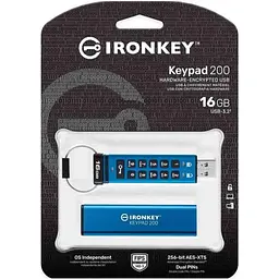 USB флеш-накопичувач Kingston IronKey Keypad 200 16GB USB-A 3.2 Gen 1 Blue (IKKP200/16GB) [103323] - мініатюра 8