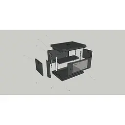 Шафа настінна GEAR 6U 19'' 600x600x300 мм, + Полиця 19, black (GWMSN-6U-600-600) - мініатюра 4