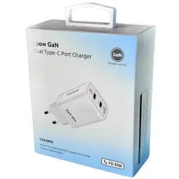 Зарядний пристрій Vokamo 2хType-C Spow GaN 40W - мініатюра 3