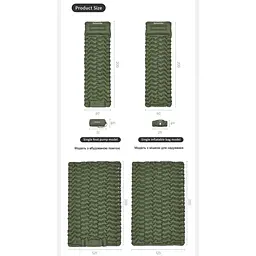 Матрац двомісний Naturehike CNK2550WS019 (65 мм) з мішком для надування Зелений - мініатюра 10