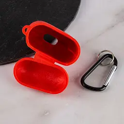 Силіконовий футляр з мікрофіброю для навушників Airpods 1/2 Червоний / Red - мініатюра 4