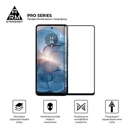 Захисне скло на Motorola G24 Power/G04/G24/G04s з олеофобним покриттям, Pro, повне проклеювання, антистатичний і пиловідштовхуючий шар, 9H, самоклеючеся, 2.5D, на весь екран, антистатичний клей, ArmorStandart (ARM74296) - мініатюра 2
