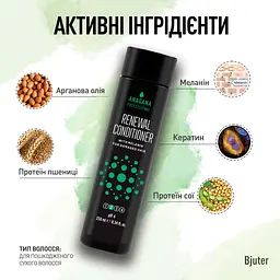 Кондиціонер Відновлення з меланіном для пошкодженого волосся Renewal Conditioner ANAGANA 250 мл - мініатюра 3