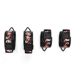 БДСМ-набір LOCKINK The Flowering Serpent Bondage Set, чорний, з малюнком у вигляді змій, 7 предметів - мініатюра 10