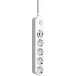 Фільтр живлення ColorWay 4 розетки, 4USB (Type-C PD20W + 3USB QC3.0) (45W), 2 м, White (CW-CHE44PDW)