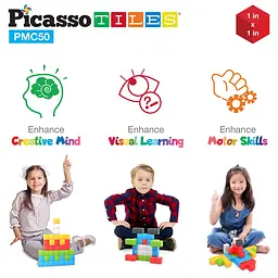 Конструктор магнітний BUILDING CUBES PMC50/23645 PICASSO TILES 50 деталей у коробці - мініатюра 5