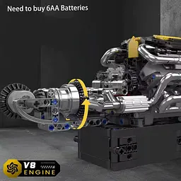 Конструктор Mould King Mking Двигун і коробка передач Turbocharged PAG V8 (10207) [161097] - мініатюра 7