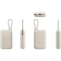 Зовнішній акумулятор вбудований кабель Xiaomi 10000mAh Integrated Cable (BHR9072GL) - мініатюра 6