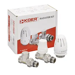 Комплект для підключення радіатора Koer 1/2"x3/4" прямий з термоголовкою SET-15 KR3180 - мініатюра 5