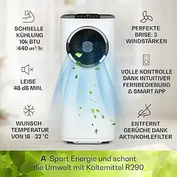 Кондиціонер мобільний Klarstein Kraftwerk Smart 10K 3-в-1 (10034666) - мініатюра 2