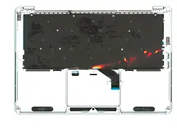 Клавіатура для ноутбука Apple MacBook Pro (A1425) Black, (Silver TopCase), RU (горизонтальний ентер)