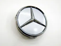 Емблеми коліс Mercedes-Benz Сірі з Хромом D5 мм Пластик для титанових дисків 1 шт (ковпачки заглушки) 171103