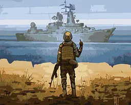 Картина за номерами Російський корабель іди нах*й Українські сюжети ℗ 40*50 см Орігамі LW 3126