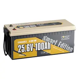 Акумуляторна батарея літій-залізо-фосфатна з Bluetooth 25.6В 100А*год LiFePO4 Power Queen P24V100-100-BASIC-BT-8-A160 (44-00524) - мініатюра 1